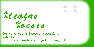 kleofas kocsis business card